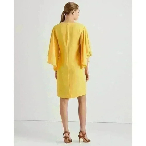 NEW! Lauren Ralph Lauren Women's 12 Ruffle-Sleeve Cocktail Dress NWT $175 - Picture 3 of 4